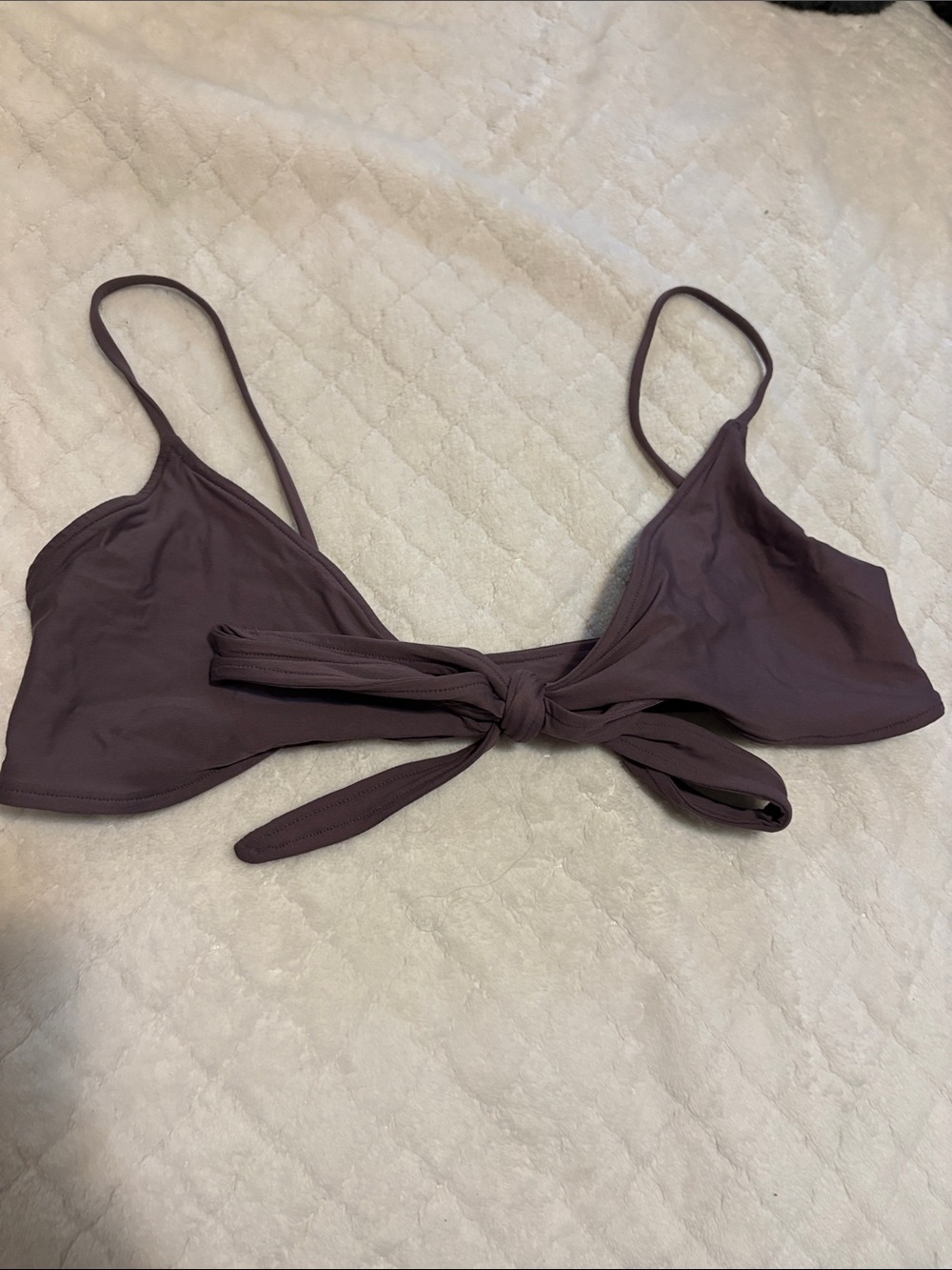 Purple adjustable front tie bikini top size medium